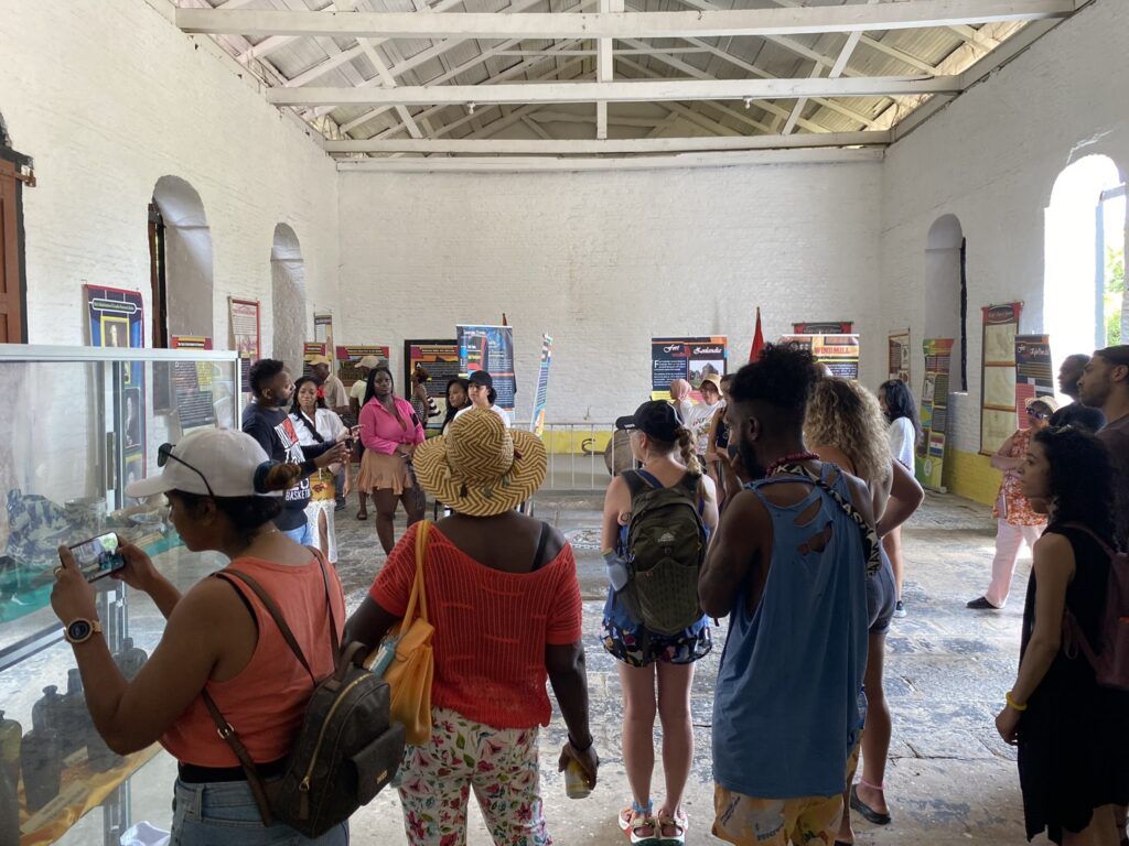 Guests on a guided museum tour
